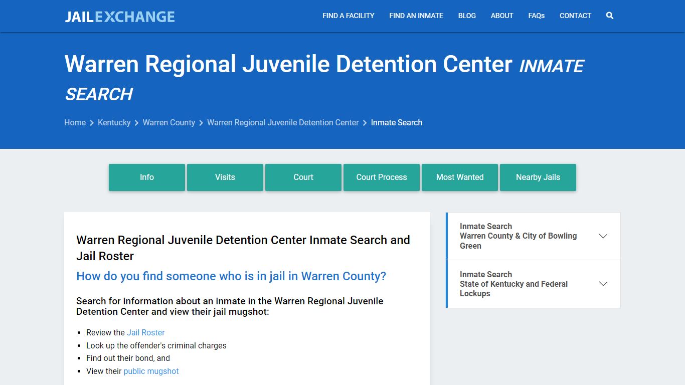 Warren Regional Juvenile Detention Center Inmate Search - Jail Exchange