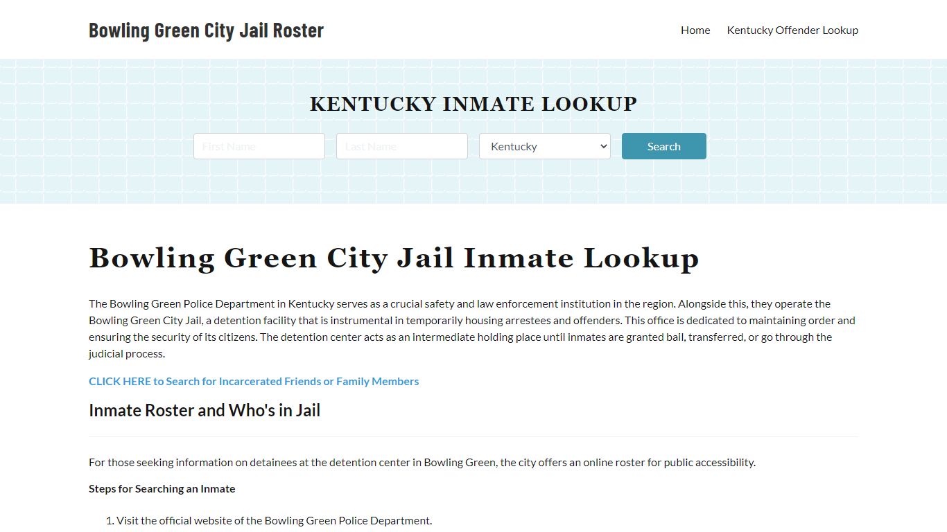 Bowling Green Police Department & City Jail, KY Inmate Roster, Arrests ...