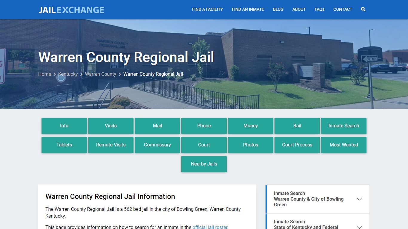 Warren County Regional Jail, KY Inmate Search, Information